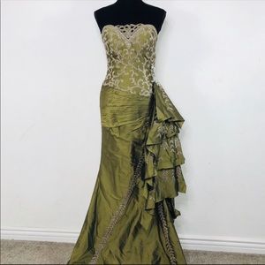 Claire’s Collection Olive Strapless Formal Dress 2